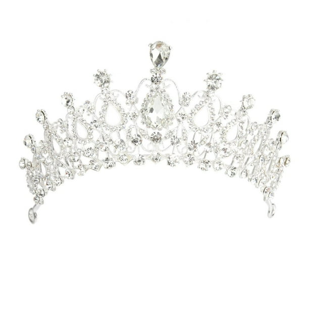FELTECHELECTR Diadema/Diadema/Tiara con cristales y cristales decorados con diamantes de imitación para novias (plateada)