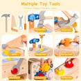 thumbnail image 4 of Juego de herramientas TONZE Kids con delantal, banco de herramientas de madera, 39 piezas, 2 a 4 años, 4 of 8