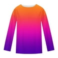 thumbnail image 5 of Hrsba Womens Fall Winter Casual Top,Women Casual Tops Ladies Tops Round Neck Long Sleeve Gradient Print T Shirt Tops, 5 of 5