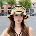 thumbnail image 2 of SikaFu Woven Hollow Straw Hats Summer Outdoor Beacon Holiday Bucket Hat Anti -Ultraviolet Shading Sun Hat, 2 of 9