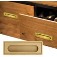 thumbnail image 3 of Recessed Handle, Brass Cabinet Hardware Flush Pull, Recessed Invisible Flat Finger Pull with 2 Screw for Sliding Door Drawer and Cabinet, 3 of 7