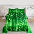 thumbnail image 2 of Homewish Pixel Geometric Striped Queen Comforter Set,Neon Green Bedding Sets,Stripes Lines Bedding Comforter Set For Kids,Super Cozy Room Decor Reversible,3pcs, 2 of 8