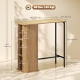 thumbnail image 3 of HOMCOM Table de Bar Tambour avec 3 Étagères de Rangement pour Salle à Manger Naturel, 3 of 10