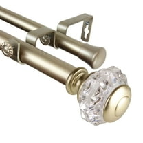 Domovina Corinne 1-inch Double Curtian Rod-Color:Gold,Size:120-170"