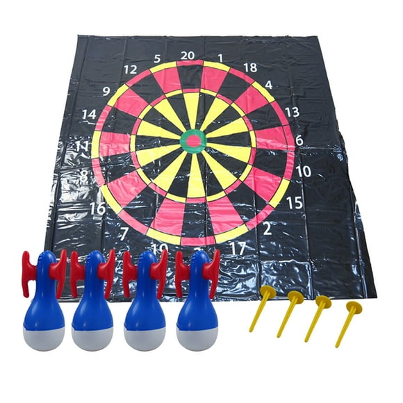 1 Set Children Outdoor Inflatable Lawn Darts Throwing Game Kit (Black)
