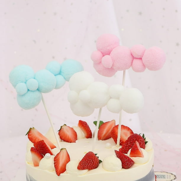 Cheers Soft Cloud Cake Topper Baby Shower Kids Birthday Festival Party Diy Decoration Blue S
