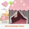 thumbnail image 6 of Gymax Kids Playhouse Tent Large Castle Fairy Tent Gift w/Star Lights Mat Pink, 6 of 9