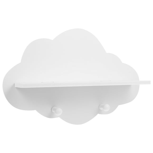 Mobutofu 1Set Floating Shelf White Cloud Shape Wood Easy to Install for Kitchen