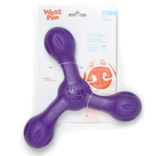 West Paw Zogoflex Air Skamp Tug-of-War Stick Dog Chew Toy – Hollow, Squishy Interactive Toy for Dogs, Puppies – for Chewing, Catch, Carry, Fetch, Dish