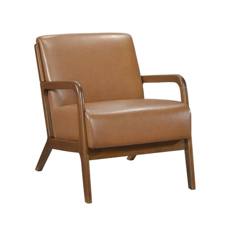 Lexicon Gabe Faux leather Accent Chair in Matt brown