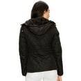 thumbnail image 3 of Made by Johnny Women's Lightweight Quilted Zip-Up Jacket with Hoodie S BLACK, 3 of 4