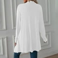 thumbnail image 4 of Fiaer Long Cardigans Sweaters for Women Plus Size Lightweight Long Sleeve Solid Asymmetric Hem Front Open Tops White XL, 4 of 6