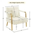thumbnail image 6 of Yaheetech Oversized Velvet Accent Armchair with Gold Metal Frame, Beige, 6 of 7