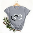 thumbnail image 4 of Craaazy Women's Love Heart Printed T-shirt Round Neck Short Sleeved Sunmmer Tops Gifts, 4 of 5
