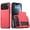Red, variant on For iPhone 17 Pro Case Wallet with Slide Hidden Card Holder Slot Slim Dual Layer Heavy Duty Shockproof Hard PC Hybrid TPU Phone Case Kickstand Protective Cover,Black