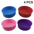 thumbnail image 1 of Silicone Cake Pan Round Cake Pan 4 Pieces Silicone Round Cake Molds Silicone Cake Pan Cake Pan 6 Inch, 4 Inch, Non-stick Pan Pan, Multi Color, 1 of 5
