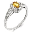 thumbnail image 2 of Sterling Silver Rhodium-plated Citrine & Diam. Ring, 2 of 2
