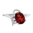 thumbnail image 4 of Primal Gold 14 Karat White Gold 8x6mm Oval Garnet and Diamond Ring, 4 of 5