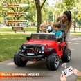thumbnail image 2 of VOLTZ TOYS 24V Kids Ride On Car, 2 Seater Off-Road Truck with Remote Control, LED Lights, Leather Seats, MP3 Player, Red, 2 of 8