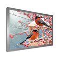 thumbnail image 2 of Designart 'Two Tits Sit On A Snow-Covered Berries Branch ' Traditional Framed Art Print, 2 of 4