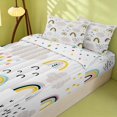 thumbnail image 2 of Erosebridal Kawaii Rainbow Zipper Twin Comforter Sets with Fitted Sheet and 2 Pillowcases, Cartoon Stars Zipper Bedding Set, Polka Dots Reversible, Neutral Pastel, Polka Dots Reversible, 2 of 7