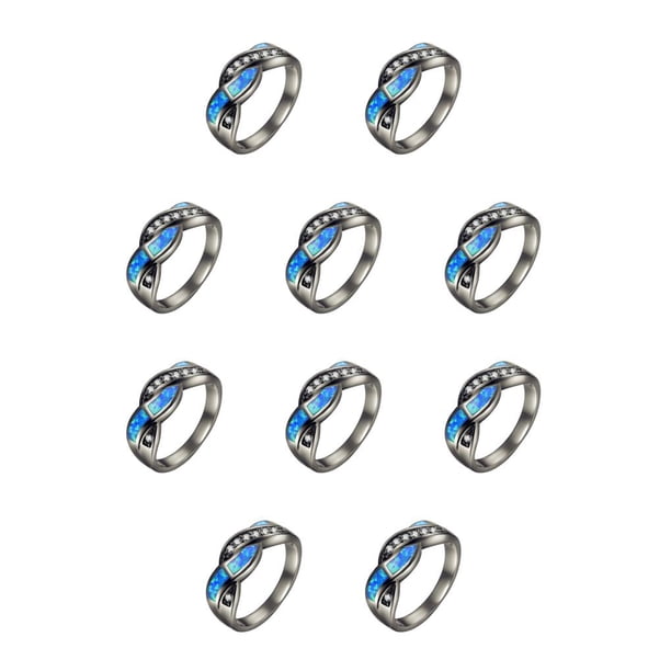 Sonducket Regalos de aleación Anillo de moda vintage para mujer Anillo de varios tamaños Boda de moda con diferentes tamaños 10 diez 10Conjunto