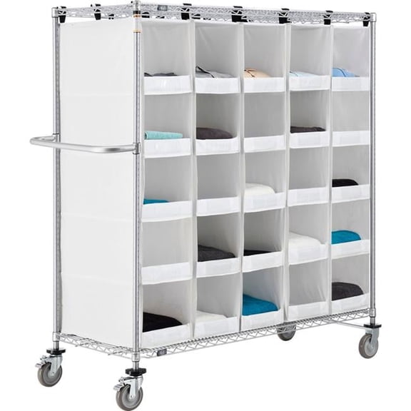 Single Sided Nexel Stock Picking Truck with 25 Cells - 10.5 x 23.5 x 11 in. & 24 x 60 x 69 in.