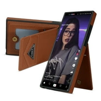 Allytech for Samsung Galaxy Note 20 Ultra Case Cover Wallet, Upgraded PU Leather Luxury Cards Holder Stand Shockproof Bumper Phone Case for Samsung Galaxy Note 20 Ultra - Brown