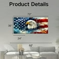 thumbnail image 3 of Hieng American Flag Canvas Wall Art Decor,Patriotic Canvas Printing Art work Vintage Rustic Design,Wall Decor Living Room,Office,Bathroom（Only canvas）, 3 of 6