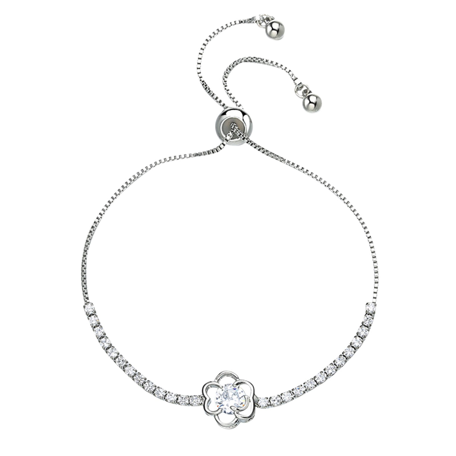 XIAQUJ Design Delicate Rose Flower Zircon Pendant Necklace Rose