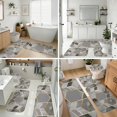 thumbnail image 4 of Grey and Gold Marble Pattern Bathroom Rug Set 4 Piece,Includes Contour,Lid Cover,Bath Mat,Non-Slip Extra Soft Absorbent Washable, 4 of 5