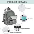 thumbnail image 4 of Black and White Checkered Pattern Backpack for School, Cute School Bag with Adjustable Shoulder Straps and Padded Back, 13.4"x11"x4.7", 4 of 5
