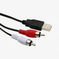 thumbnail image 4 of 5ft USB A Male to 2x RCA Phono Male AV Cable Lead PC TV Aux Audio Video Adapter, 4 of 5