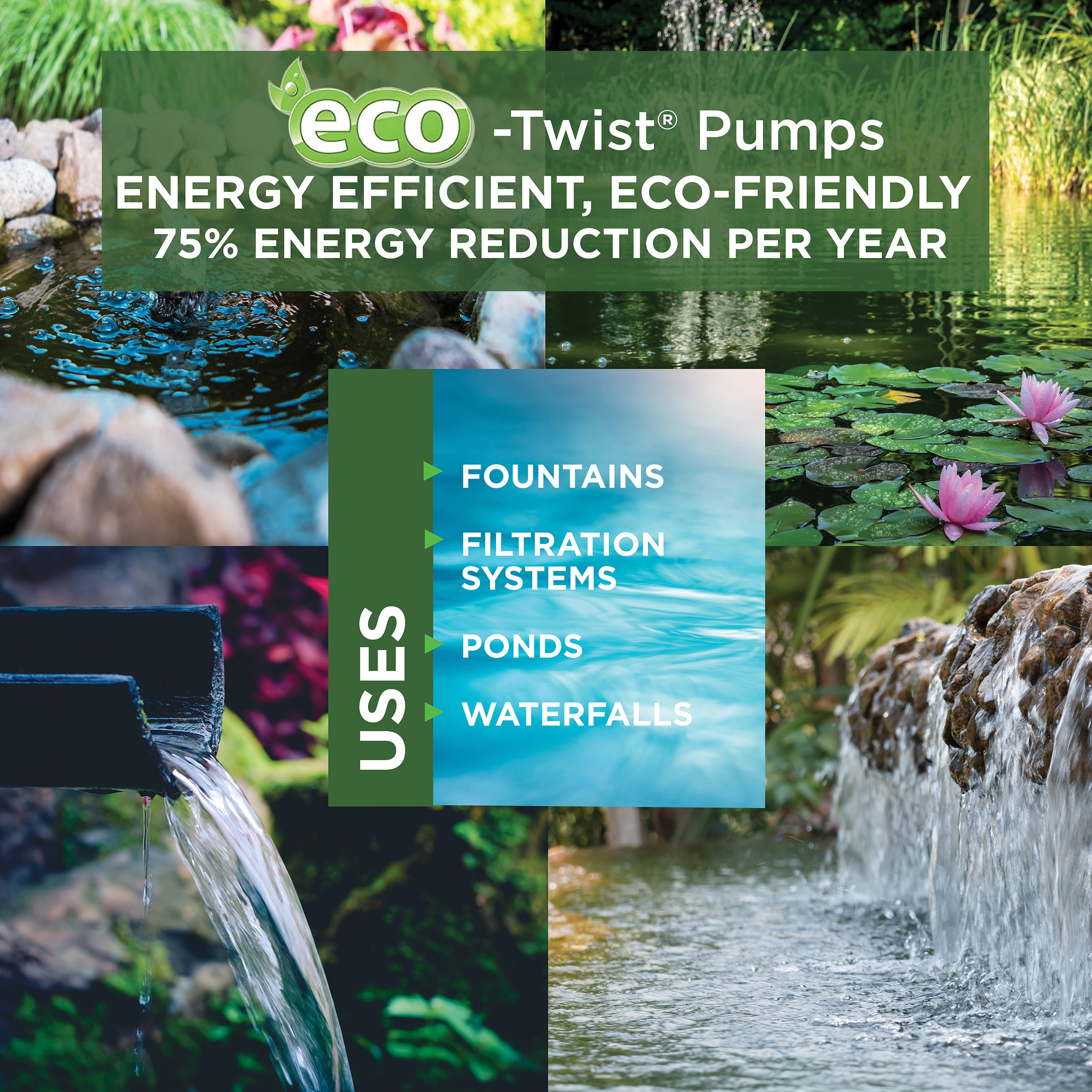 Alpine Corporation Eco-Twist Energy-Saving Pump with Controller 3000GPH with 33' Cord