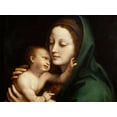 thumbnail image 2 of Anonymous 14x12 Black Ornate Wood Framed with Double Matting Museum Art Print Titled - Madonna con Bambino, 2 of 4