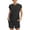 Black, variant on Two Piece Sets for Women Crew Neck Cap Sleeve Casual T Shirts Drawstring Waist Loose Fit Summer Short Sets with Pockets Black L