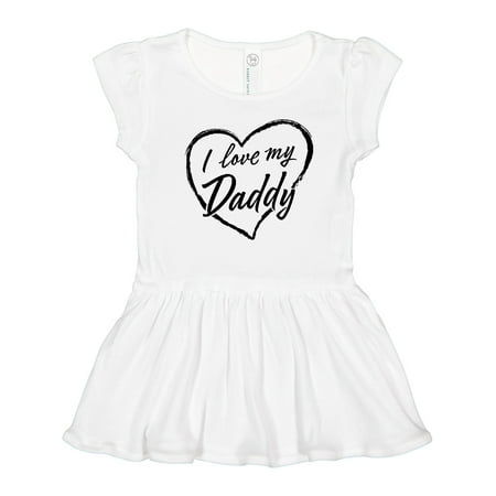 

Inktastic I Love My Daddy in Black Chalk Heart Girls Toddler Dress