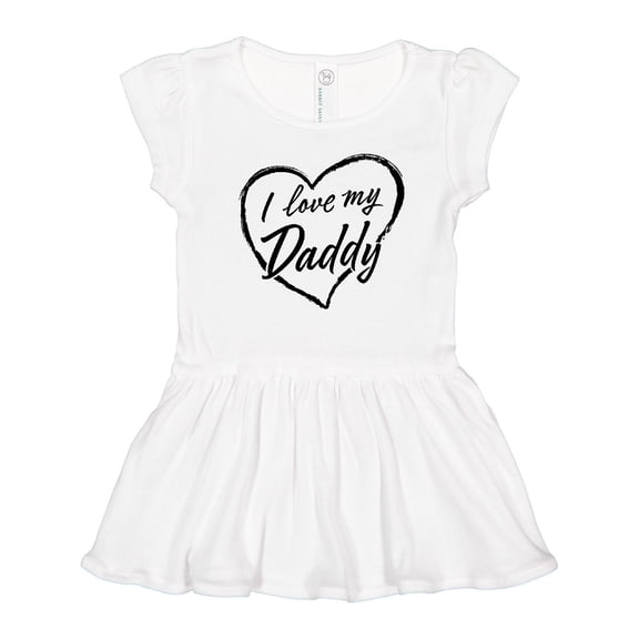 Inktastic I Love My Daddy in Black Chalk Heart Girls Toddler Dress