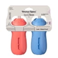 thumbnail image 4 of Tommee Tippee Sporty Straw Bottle, 2x9oz, Spill Proof Toddler Water Bottle For 12 Months+, Flip Lid Helps Keep Straw Clean, Blue and Red, 4 of 6