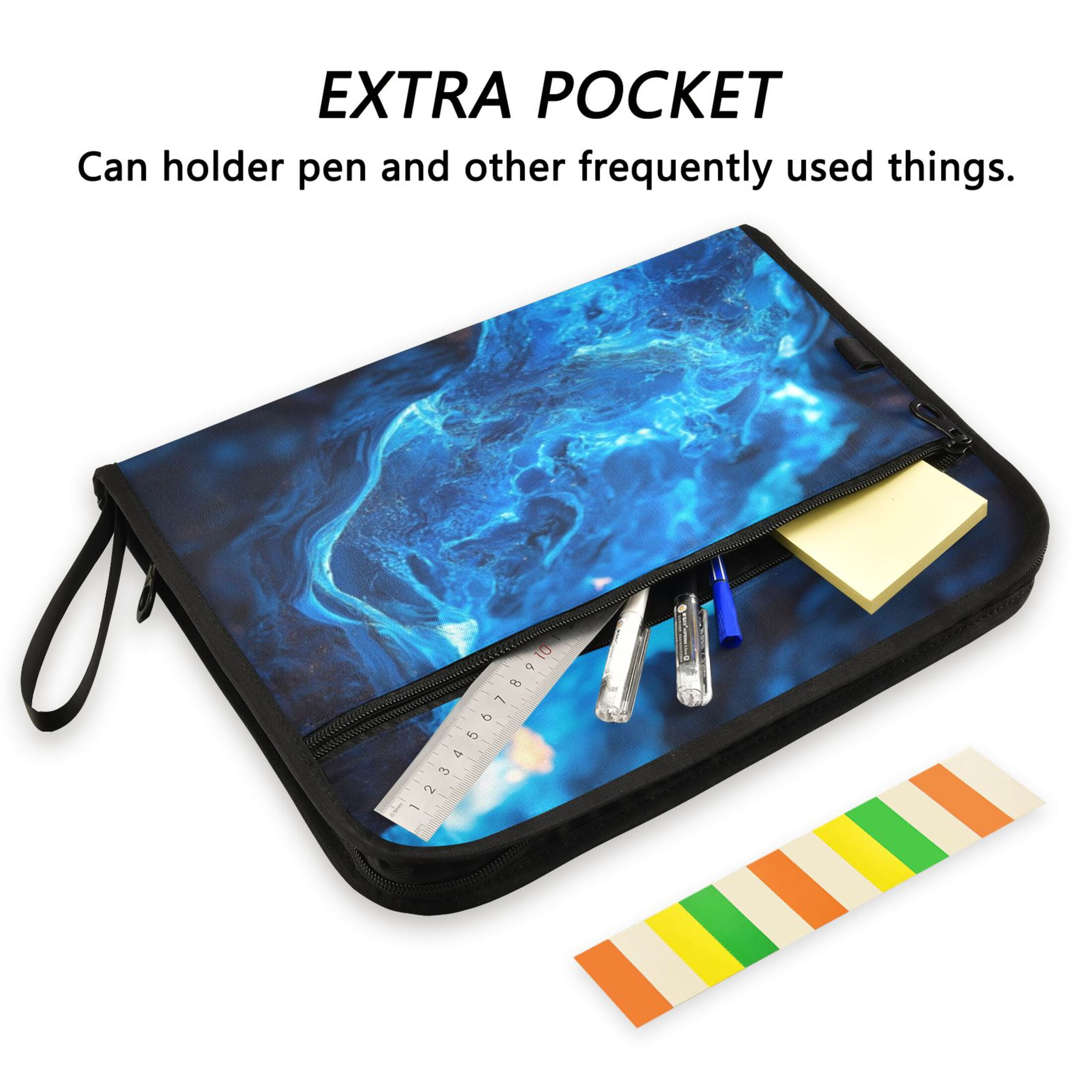 Organ Folder 14.2 x 0.8 x 10.6 Inches 13 Separate Pockets A4 Size Documents Folder A Sort Storage File Manager For The Home Office Blue Lava Pattern