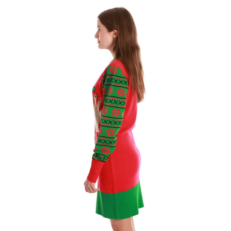 Walmart holiday sweater dress cheap