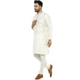 thumbnail image 6 of SKAVIJ Men's Kurta Pajama Set Embroidered Art Silk Party Dress Brown S, 6 of 6