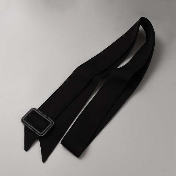 Tie a Knot Polyester Waist Belt with Plastic Buckle for Shirt Dress Overcoat Black 67-3/8 inch(171cm)
