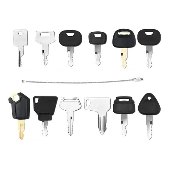 12Pcs Ignition Key Replacement Heavy Equipment Construction Ignition Key Construction Machinery Key for Machines
