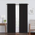 thumbnail image 2 of Eclipse Absolute Zero Velvet 100% Solid Blackout Home Theater Curtain Panel, Black, 50x84, 2 of 7
