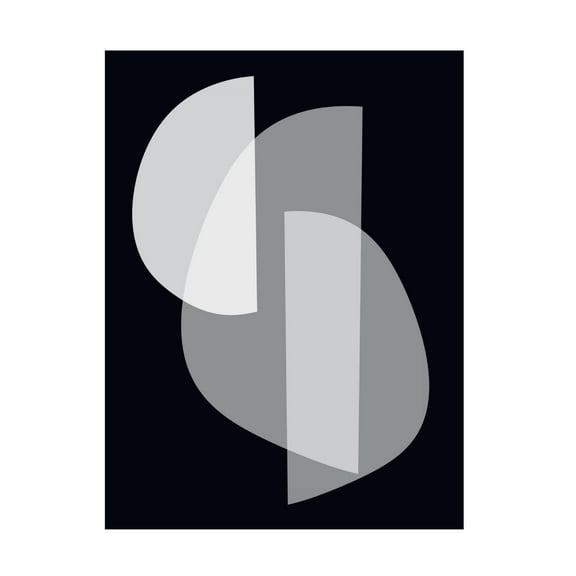 Canvas Wall Art - Tom Quartermaine 'Black and White Mid Century Abstract 3' Wall Art for Living Room, Bedroom, or Office Décor by Trademark Fine Art - 14 x 19 Inches