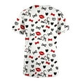 thumbnail image 4 of Luxalzxs Working Uniforms for Women Valentine's Day Love Heart Print Scrub_Tops Nurse Uniform V-Neck Short Sleeve Shirts with Pockets, 4 of 4