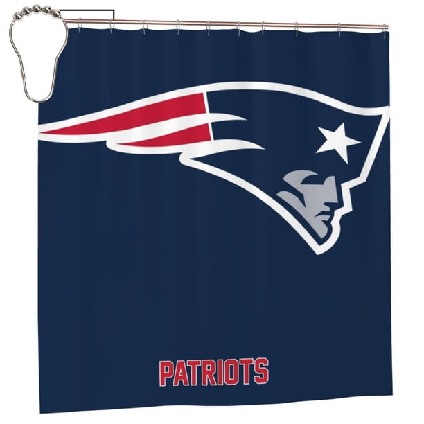 Cortina de ducha impermeable de secado rápido para baño Patriots, cortina de ducha con ganchos, decoración de fútbol americano, juego de cortinas de ducha para baño, plancha de 60 x 72 pulgadas