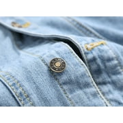 LZLER Casual Jean Jacket for Men Ripped Sports Denim Jacket