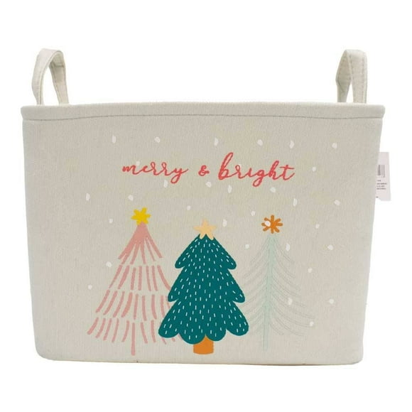 Cesta Holiday Time de Tela para Almacenamiento
